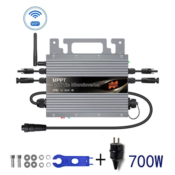 Mikroinverter, MPPT-teknik, WiFi-integration, 700W, 20-60V, 80-260V