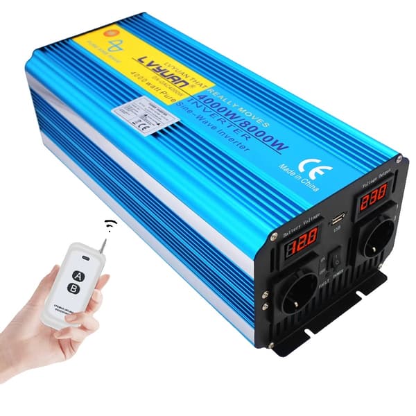 Korkean tehokkuuden virtamuunnin, 8000W huipputeho, EU-standardin pistorasia,8000W huippu, 12V-220V 50Hz