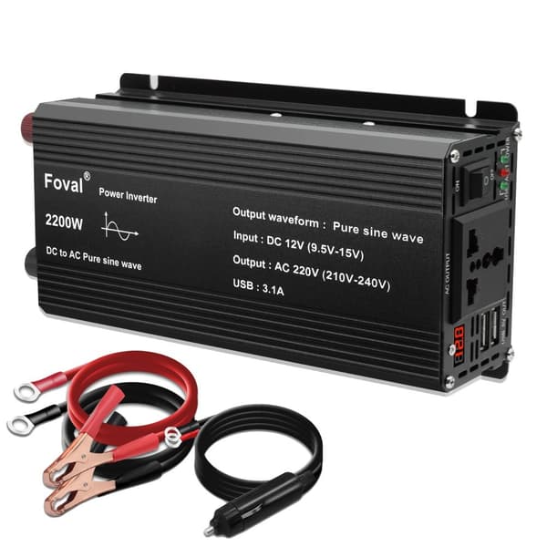 Virta-invertteri, 2200W lähtö, USB-lähtö,2200W 12V EU