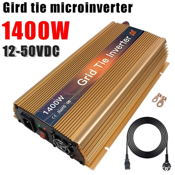1400W Solär MPPT Mikroinverter, Hög Effektivitet, Hållbar Aluminiumdesign,230-240V, Guld 1400W, 18V(10,5-30V)