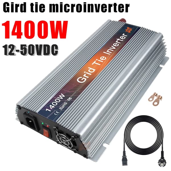 1400W Aurinko MPPT Mikroinvertteri, Korkea Tehokkuus, Kestävä Alumiinirakenne,Hopea 1400W, 230-240V, 18V(10.5-30V)