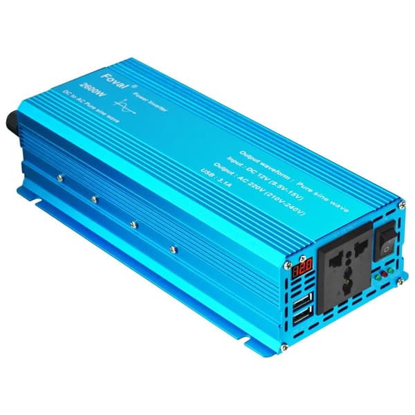 DC-AC puhdas siniaaltoinvertteri, korkea hyötysuhde, useita lähtövaihtoehtoja,2600W, 12V 50Hz12 volttia 50 hertsiä, EU-pistoke