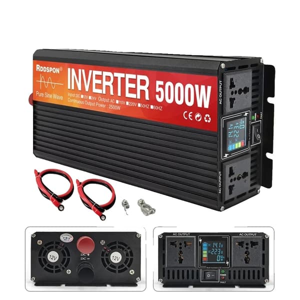 Ren sinusvågsomvandlare, kontinuerlig utgång 2500W, ingångsspänning 12V/24V,5000W, 12V till 220V