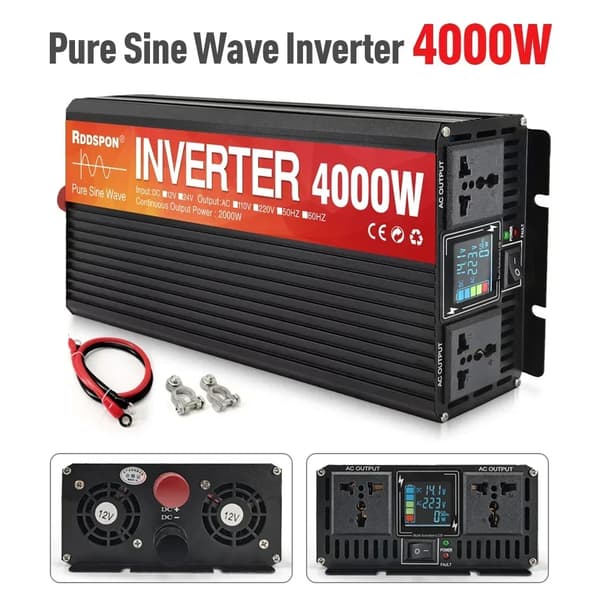 Puhdas sinimuotoinen invertteri, jatkuva teho 2500W, syöttöjännite 12V/24V,24V 220V:ksi, 4000W