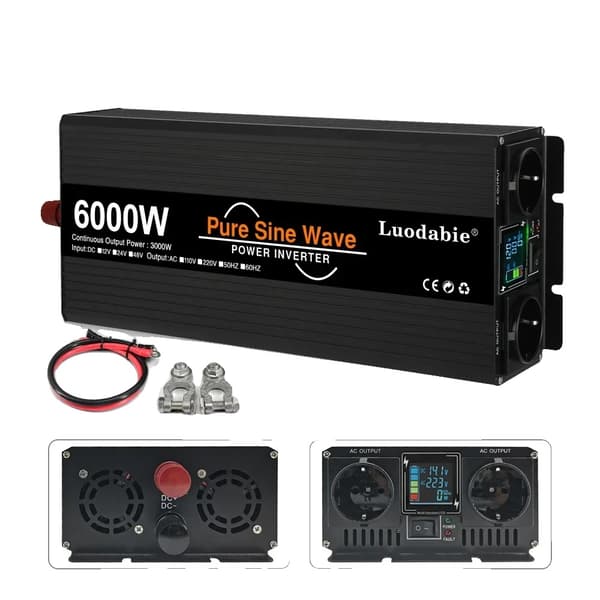 12V Puhtaan Sinimuotoisen Aaltomuuntimen, Nimellisteho 4000W, 5000W, 6000W,12V 6000W