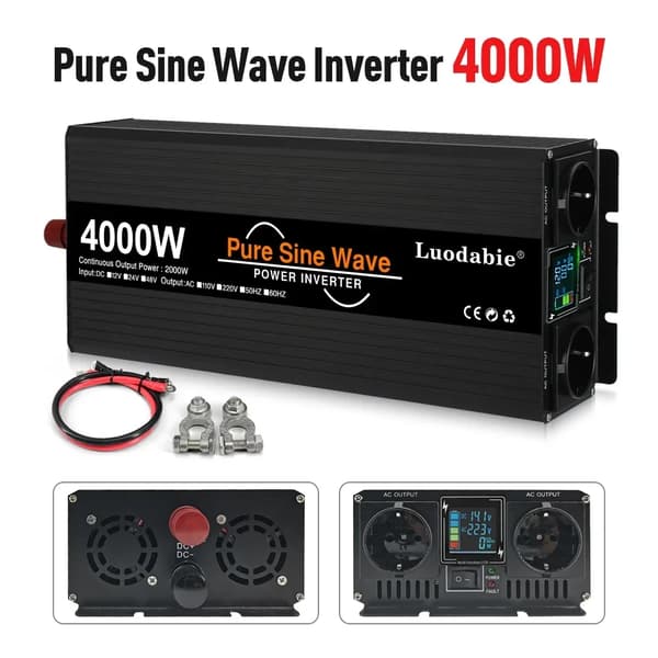 12V Puhtaan Sinimuotoisen Aaltomuuntimen, Nimellisteho 4000W, 5000W, 6000W,12V 4000W