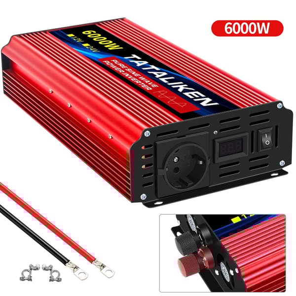 Puhdas sinimuotoinen invertteri, 220V lähtö, 50Hz taajuus,12V 6000W EU