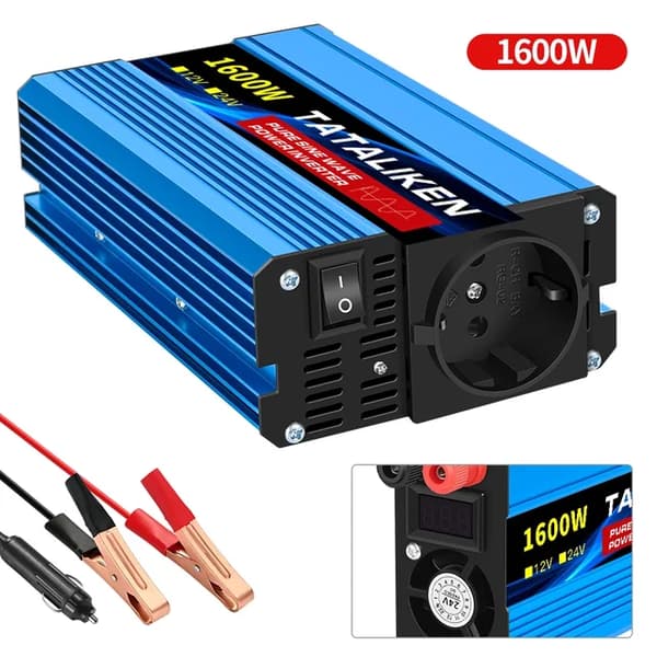 Effektomvandlare, Ren Sinusvåg, Inbyggd Omvandlare, 12V 1600W 220V EU
