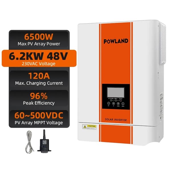Hybridiaurinkoinvertteri 6500VA, MPPT 6200W, Älykkäät latausominaisuudet,Aurinko-SMG-II-6.2KW-WIFI