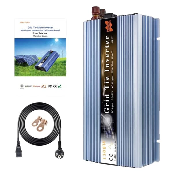 Nettilslutnings solinverter, maks. 1500W indgang, MPPT-funktion, Blå, 36V (20-50VDC), 120V (90-140VAC)