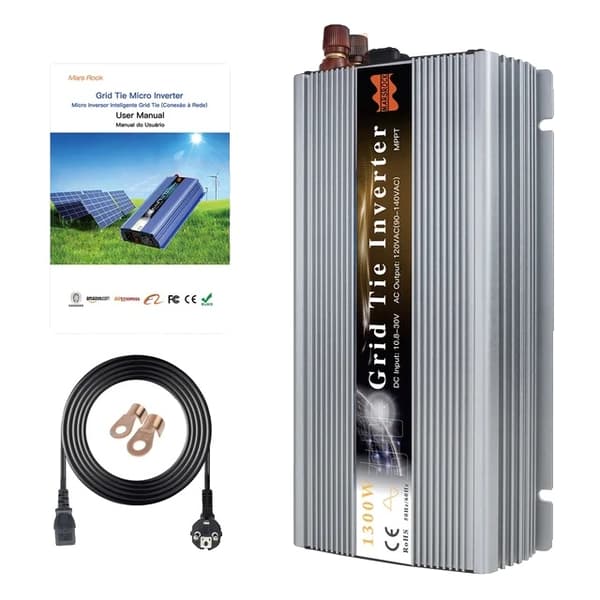 Verkkoon kytketty aurinkoinvertteri, enintään 1500W syöttöteho, MPPT-toiminto, Hopea, 36V(20-50VDC), 120V(90-140VAC)