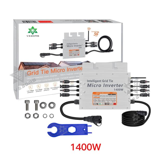 Aurinkoenergialla toimiva verkkoon kytketty mikroinvertteri, 1200W lähtöteho, 95% hyötysuhde.,1400W, 80-280VAC automaattinen sovitus, 18-50VDC