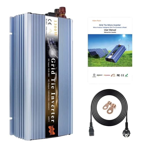 Solcellsinverterare med nätanslutning, MPPT-funktion, hög kvalitet., Ren Blå, 36V (20-50VDC), 120V (90-140VAC)