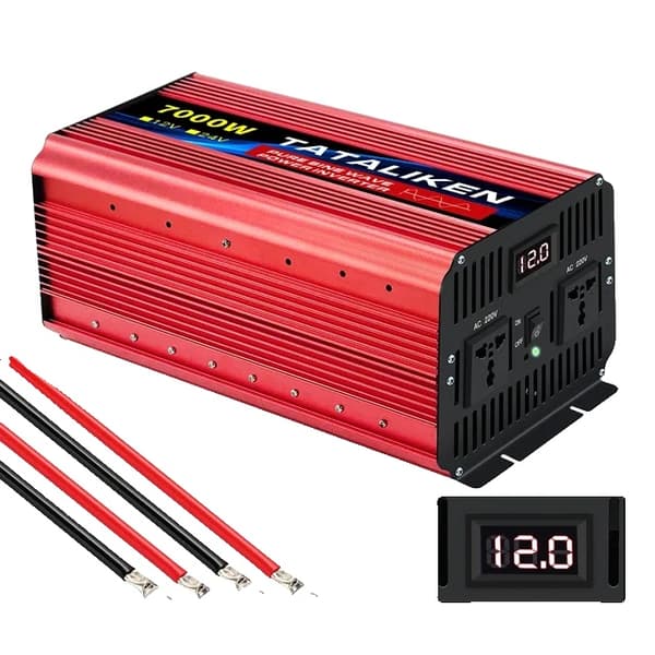 Strøm Inverter, 12000W Ren Sinus Bølge, Universal Stik, 7000W, 12V50HZ, 220V-240V