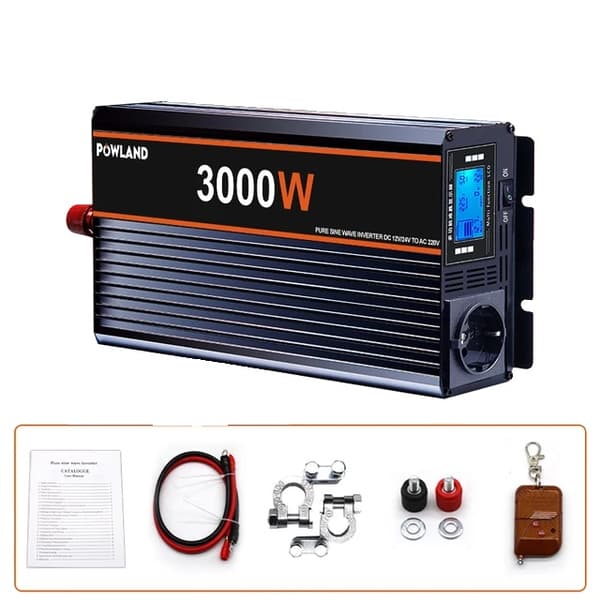Bilströmsomvandlare, 3000W effektutgång, 12V/24V DC till 220V AC-omvandling, 3000W, 12V, Europa