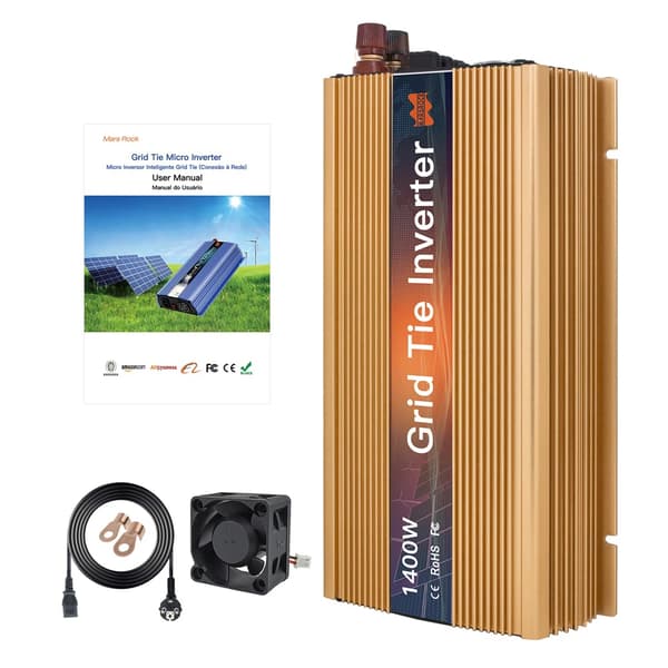 1400W Solkraftsinverter, Avancerad MPPT-teknik, Hållbar design,220V, 10,8-30VDC, Guld