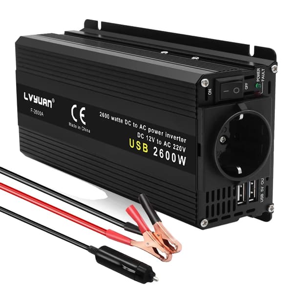 Inverteri, USB-ulostulo, muokattu sinimuotoaaltosignaali,M2600W 12V 50hz EU