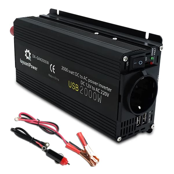 Inverter, USB-utgång, modifierad sinusvåg,M2000W 12V 50hz EU
