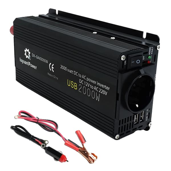 Inverter, USB-utgång, modifierad sinusvåg,M2000W 12V 50hz EU