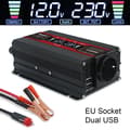 Pikkukuva 2 / 2: Virta-invertteri, muokattu sinimuotoaalto, DC 12V syöttö, kaksois-USB-ulostulot,M1500W 12V 50hz EU