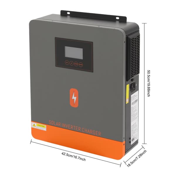 Solcelleinverter, 6200W Strømforsyning, Ren Sinusbølge Udgivelse, LCD Skærm,Grå