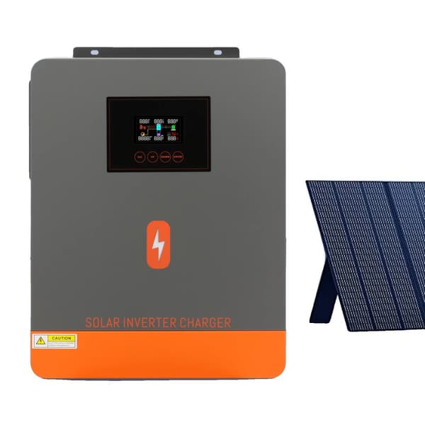 Solcelleinverter, 6200W Strømforsyning, Ren Sinusbølge Udgivelse, LCD Skærm,Grå