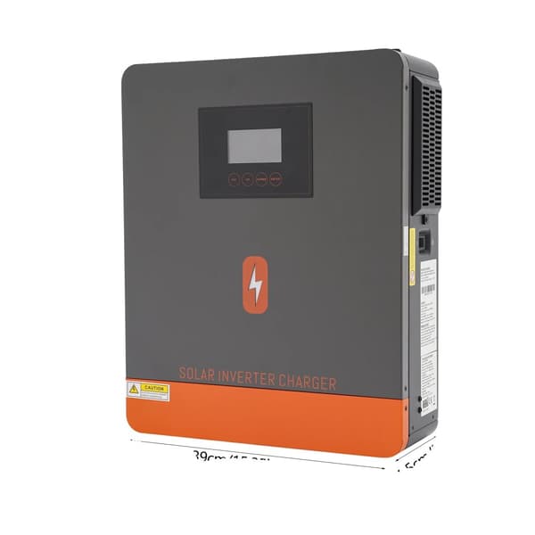 Solenergi Hybrid Inverter, 6200W Effekt, 6500W Solindgang, 97% Effektivitet,Grå Orange