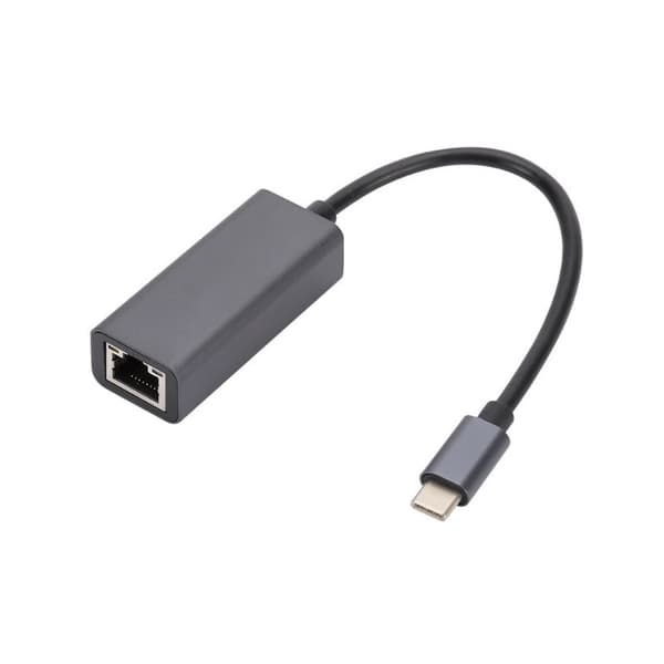 Snabb USB-C till Ethernet Adapter - 1000 Mbps Svart (1 gbit/s)