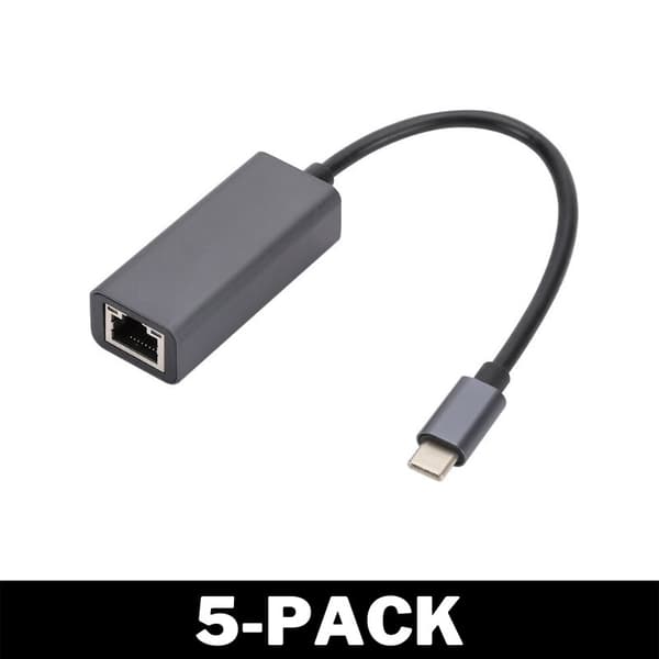 USB-C till Ethernet Adapter 1 Gbit/s Svart - Flerpack