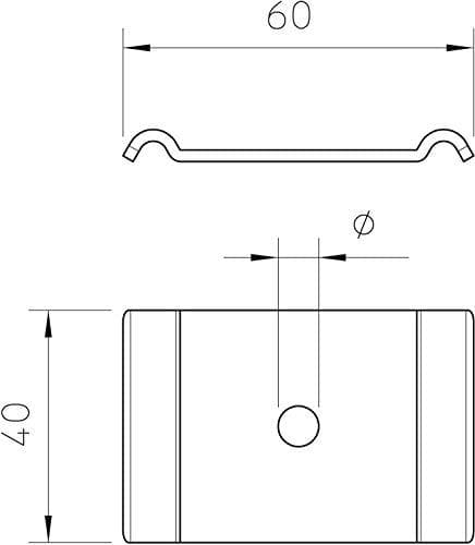 obo-bettermann automatisk tape. portacbl. – Stykke sujección GKS 50 M6 FS