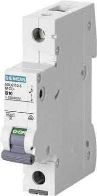 Siemens afbryder 1-polet, B 10 A (5SL6110-6)