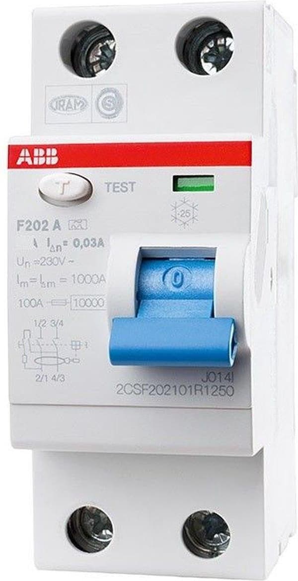 ABB RCD 2-napainen 40A 30mA A-40/0.03