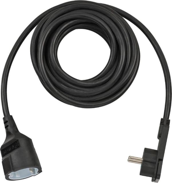 Brennenstuhl Maadoitettu virtalähteen jatkojohto litteällä pistokkeella - 3x 1,5mm / musta - 5 metriä