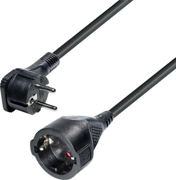 Brennenstuhl Maadoitettu virtalähteen jatkojohto litteällä pistokkeella - 3x 1,5mm / musta - 5 metriä