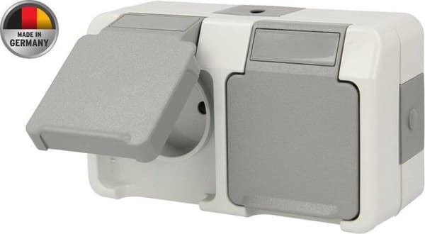 Schneider/Merten overflademonteret dobbeltfatning Aquastar IP44