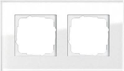 GIRA - Esprit - dobbelt stel *glas hvid* (021212)