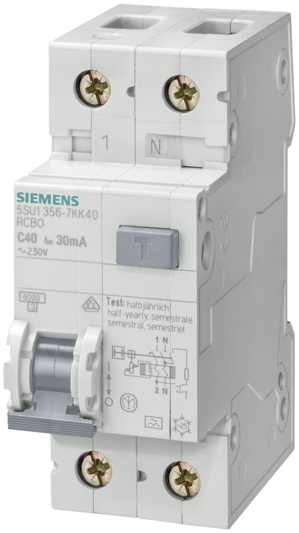Siemens 5SU1356-6KK16 Fejlstrømsafbryder / afbryder 2-polet 16 A 0,03 A 230 V