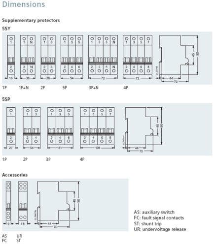Siemens – automatisk afbryder 70 tilbehør 10 KA curva-c 1 pol 4 A