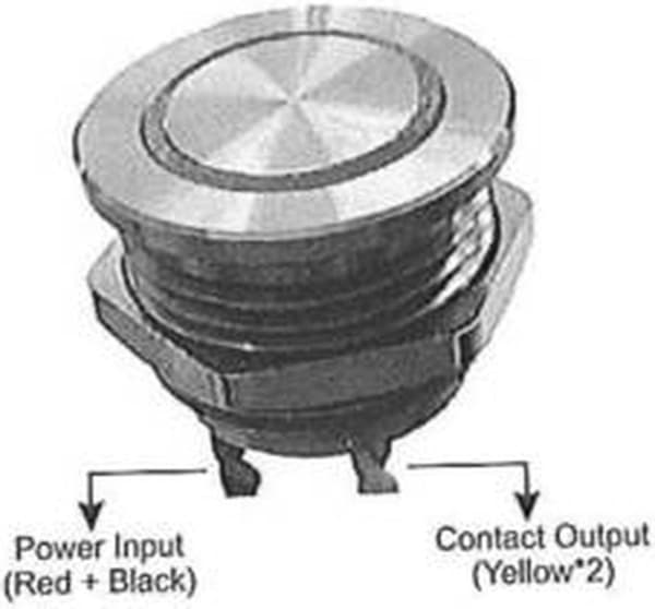 Renkforce RF-4707816 Soittopainike valaistu, Pietso 1-suuntainen ruostumaton teräs, valkoinen 24 V/0,3 A