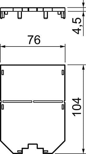 Obo-bettermann 7408745 knappslå ut34 P0 för UT4 104 x 76 x 2 polyamidsvart grafit
