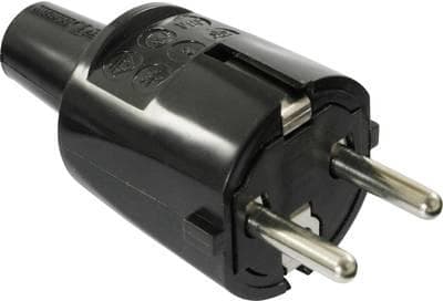 AS SCHWABE PVC-kontakt 16A, 250V robust design svart (62222)