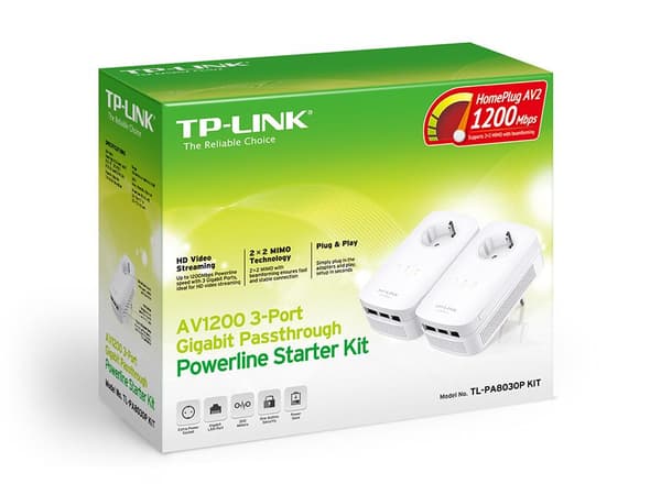 TP-LINK TL-PA8030P KIT - Aloitussarja - Bridge - GigE, HomePlug AV (HPAV), HomePlug AV (HPAV) 2.0 - Seinäpistoke (TL-PA8030P KIT) Vit