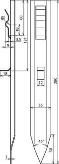 Pikkukuva 2 / 2: Dehn + Soehne välikappale 290002 DIN 48833 A 280mm (290002)