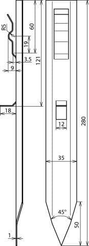 Dehn + Soehne välikappale 290002 DIN 48833 A 280mm (290002)