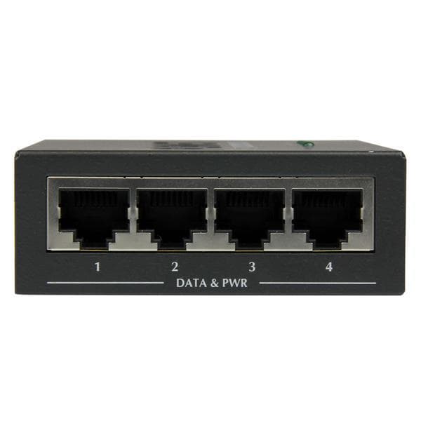 StarTech.com 4-portars Gigabit Midspan - PoE+ injektor - 802.3at/af - Power Injector - AC 100-240 V - 120 Watt - 4 utgångspluggar (POEINJ4G)