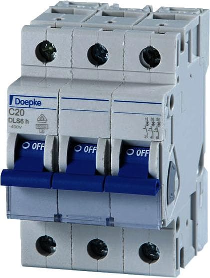 DOEPKE MCB C16A DLS-6H-C16-3-6-KA 6kA 3-polet 400V C-karakteristisk DLS-6H-C16-3-6-KA (09914293)