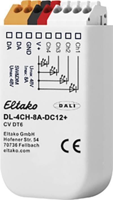 Eltako 33000019 DL-4CH-8A-DC12+ LED lysdæmper 4-kanals installation, planmonteret