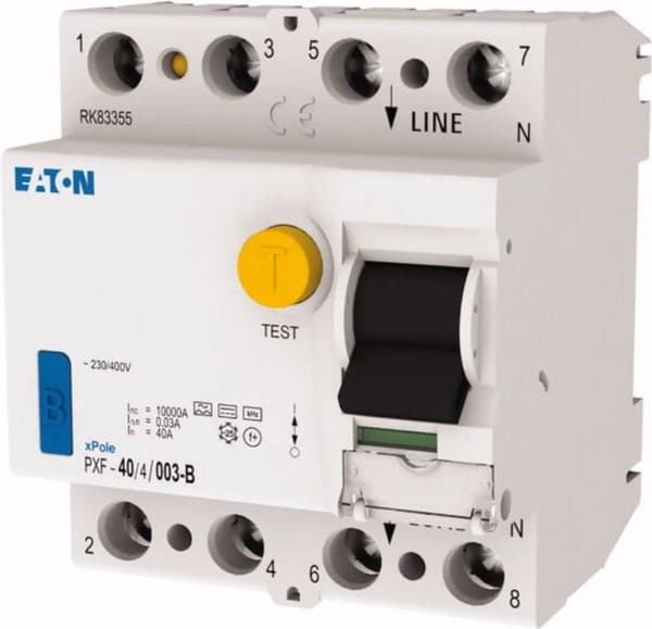 Eaton 300299 Fejlstrømsafbryder Fejlstrømsafbryder til AC/DC B 4-polet 40 A 0,03 A 230 V, 400 V