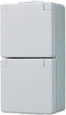 JUNG Schuko fatning 2-vejs 622W WG600 IP44 kablet lodret montering. 622W (622W)