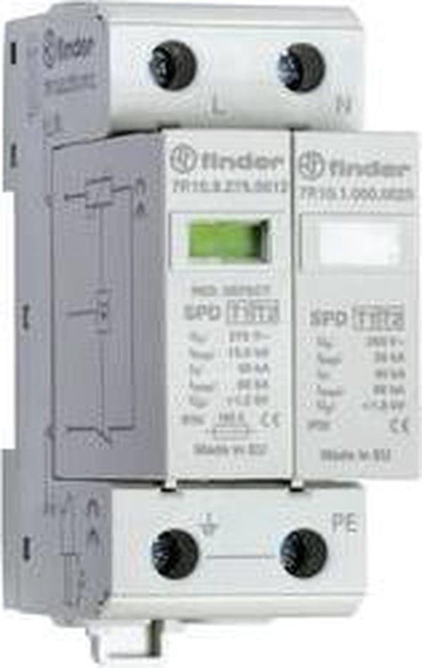Finder 7P.12.8.275.1012 7P1282751012 Ylijännitesuoja Ylijännitesuoja malleihin: Jakorasia 30 kA 1 kpl